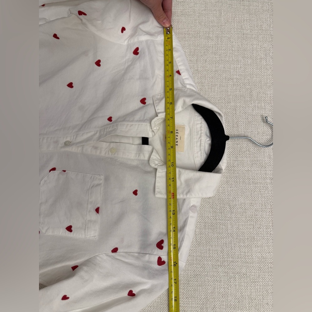 Sézane Tomboy Shirt, Embroidered Hearts - Picture 8 of 8